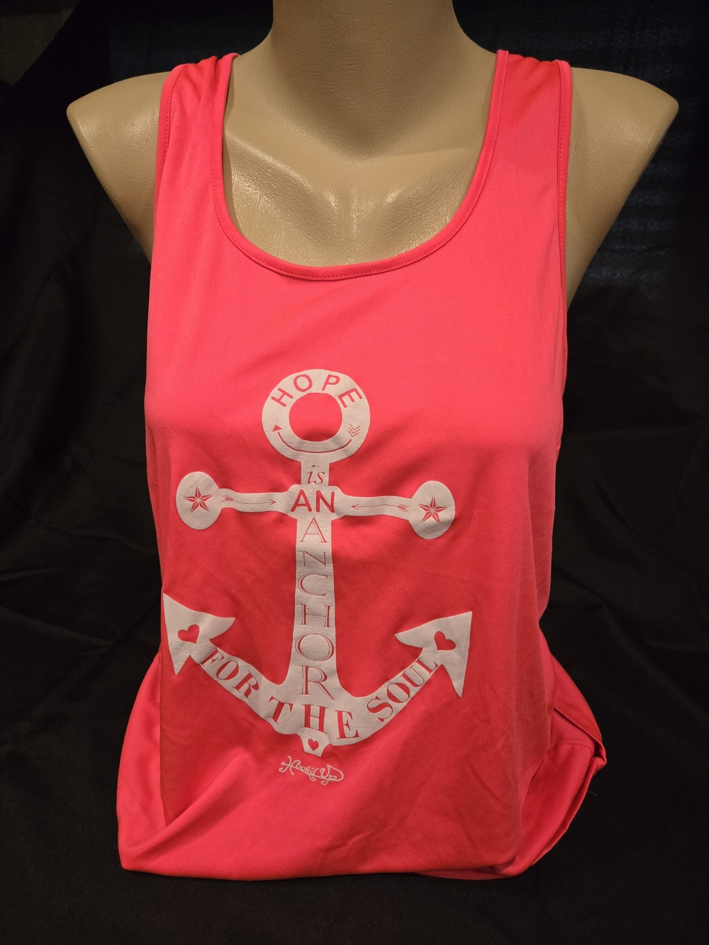 Women’s Coral Colored Anchor Graphic Tank Top